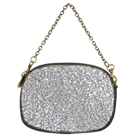 Silver Glitter Texture, Light Creative Background Chain Purse (Two Sides) from ArtsNow.com Front