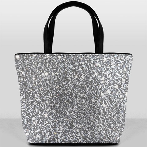 Silver Glitter Texture, Light Creative Background Bucket Bag from ArtsNow.com Front