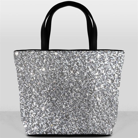 Silver Glitter Texture, Light Creative Background Bucket Bag from ArtsNow.com Back