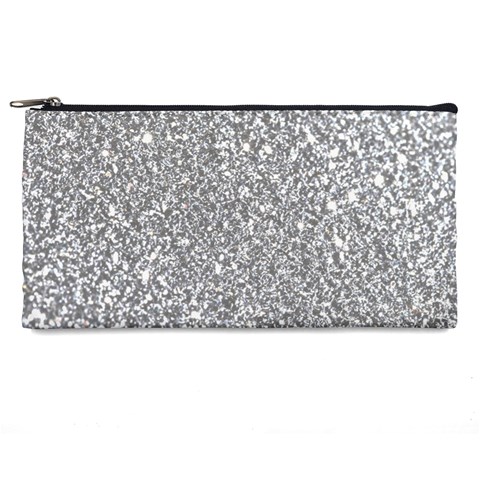 Silver Glitter Texture, Light Creative Background Pencil Case from ArtsNow.com Front