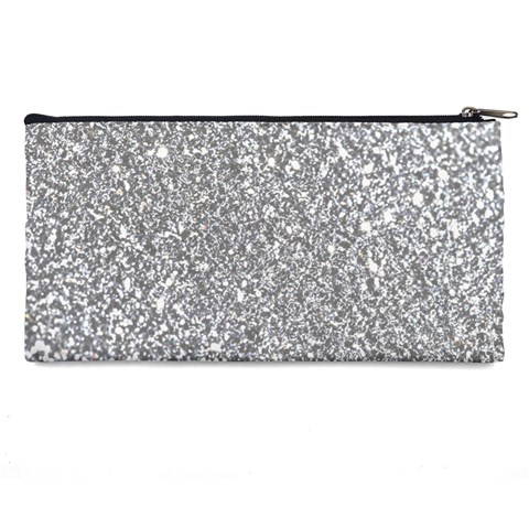 Silver Glitter Texture, Light Creative Background Pencil Case from ArtsNow.com Back