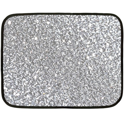 Silver Glitter Texture, Light Creative Background Two Sides Fleece Blanket (Mini) from ArtsNow.com 35 x27  Blanket Back