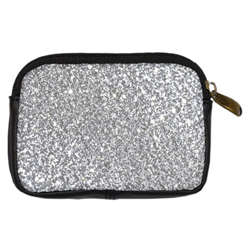 Silver Glitter Texture, Light Creative Background Digital Camera Leather Case from ArtsNow.com Back