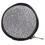 Silver Glitter Texture, Light Creative Background Mini Makeup Bag