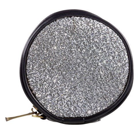 Silver Glitter Texture, Light Creative Background Mini Makeup Bag from ArtsNow.com Back