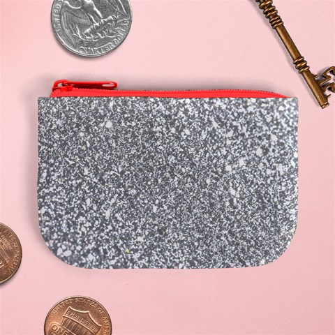 Silver Glitter Texture, Light Creative Background Mini Coin Purse from ArtsNow.com Front