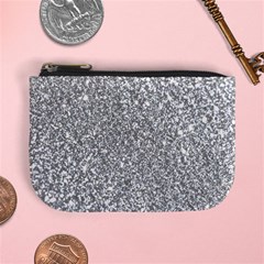 Silver Glitter Texture, Light Creative Background Mini Coin Purse from ArtsNow.com Front