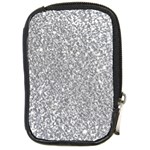 Silver Glitter Texture, Light Creative Background Compact Camera Leather Case