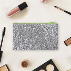 Silver Glitter Texture, Light Creative Background Cosmetic Bag (Small) from ArtsNow.com Back