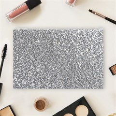 Silver Glitter Texture, Light Creative Background Cosmetic Bag (Large) from ArtsNow.com Front