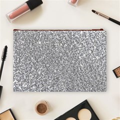 Silver Glitter Texture, Light Creative Background Cosmetic Bag (Large) from ArtsNow.com Back