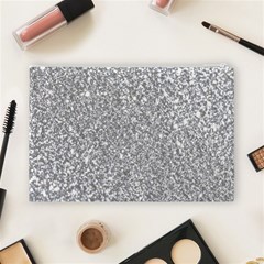 Silver Glitter Texture, Light Creative Background Cosmetic Bag (Large) from ArtsNow.com Back