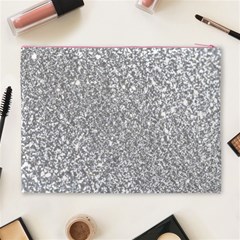 Silver Glitter Texture, Light Creative Background Cosmetic Bag (XL) from ArtsNow.com Back