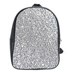 Silver Glitter Texture, Light Creative Background School Bag (Large)