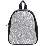 Silver Glitter Texture, Light Creative Background School Bag (Small)