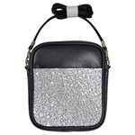 Silver Glitter Texture, Light Creative Background Girls Sling Bag