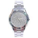 Silver Glitter Texture, Light Creative Background Stainless Steel Analogue Watch