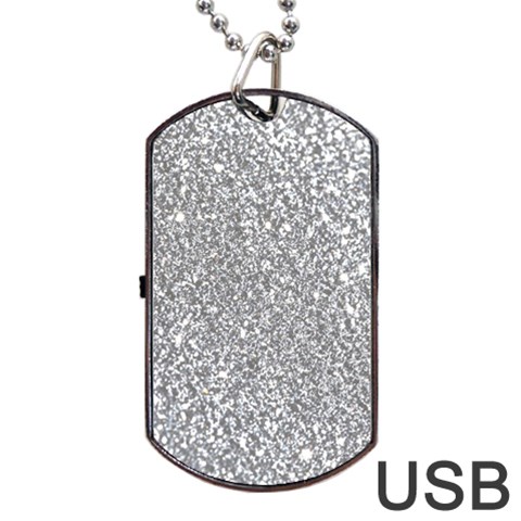 Silver Glitter Texture, Light Creative Background Dog Tag USB Flash (Two Sides) from ArtsNow.com Front