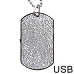 Silver Glitter Texture, Light Creative Background Dog Tag USB Flash (Two Sides)