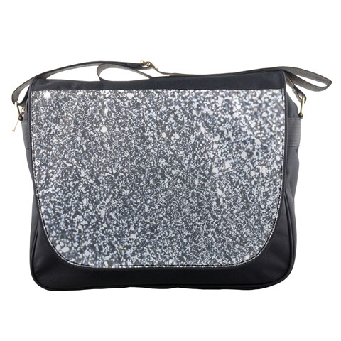 Silver Glitter Texture, Light Creative Background Messenger Bag from ArtsNow.com Front