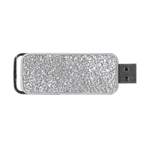 Silver Glitter Texture, Light Creative Background Portable USB Flash (Two Sides) from ArtsNow.com Front