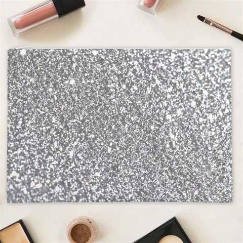 Silver Glitter Texture, Light Creative Background Cosmetic Bag (XXL) from ArtsNow.com Front