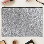 Silver Glitter Texture, Light Creative Background Cosmetic Bag (XXXL)