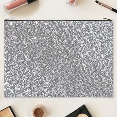 Silver Glitter Texture, Light Creative Background Cosmetic Bag (XXXL) from ArtsNow.com Back