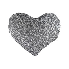 Silver Glitter Texture, Light Creative Background Standard 16  Premium Heart Shape Cushions from ArtsNow.com Front