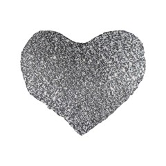 Silver Glitter Texture, Light Creative Background Standard 16  Premium Heart Shape Cushions from ArtsNow.com Back