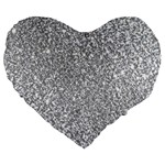 Silver Glitter Texture, Light Creative Background Large 19  Premium Heart Shape Cushions