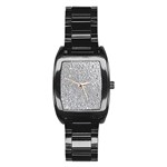 Silver Glitter Texture, Light Creative Background Stainless Steel Barrel Watch