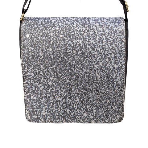 Silver Glitter Texture, Light Creative Background Flap Closure Messenger Bag (L) from ArtsNow.com Front