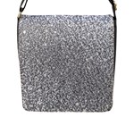 Silver Glitter Texture, Light Creative Background Flap Closure Messenger Bag (L)