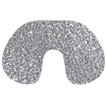 Silver Glitter Texture, Light Creative Background Travel Neck Pillow