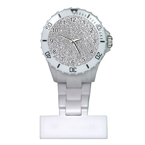 Silver Glitter Texture, Light Creative Background Plastic Nurses Watch from ArtsNow.com Front