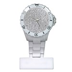 Silver Glitter Texture, Light Creative Background Plastic Nurses Watch