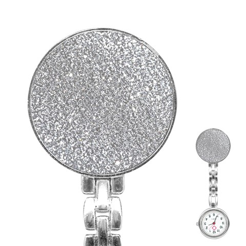 Silver Glitter Texture, Light Creative Background Stainless Steel Nurses Watch from ArtsNow.com Front