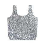 Silver Glitter Texture, Light Creative Background Full Print Recycle Bag (M)