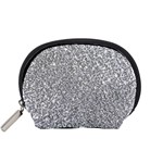 Silver Glitter Texture, Light Creative Background Accessory Pouch (Small)