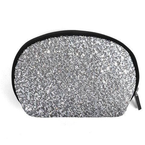 Silver Glitter Texture, Light Creative Background Accessory Pouch (Large) from ArtsNow.com Front