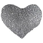 Silver Glitter Texture, Light Creative Background Large 19  Premium Flano Heart Shape Cushions