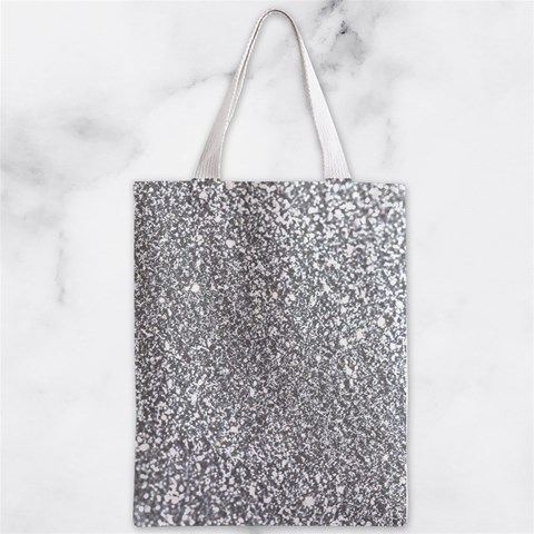 Silver Glitter Texture, Light Creative Background Zipper Classic Tote Bag from ArtsNow.com Back