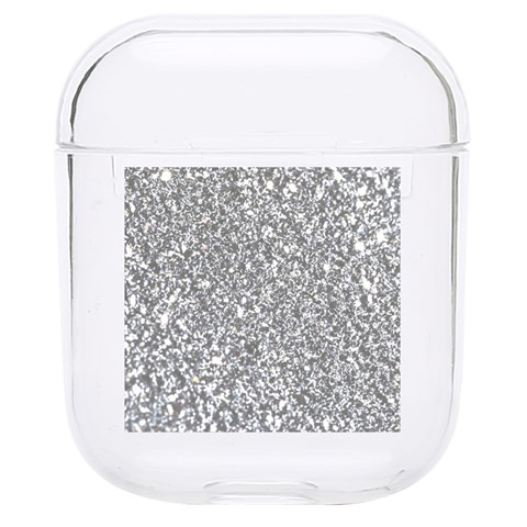 Silver Glitter Texture, Light Creative Background Hard PC AirPods 1/2 Case from ArtsNow.com Front