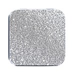 Silver Glitter Texture, Light Creative Background Square Metal Box (Black)