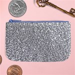 Silver Glitter Texture, Light Creative Background Large Coin Purse