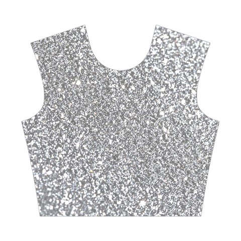 Silver Glitter Texture, Light Creative Background Cotton Crop Top from ArtsNow.com Front