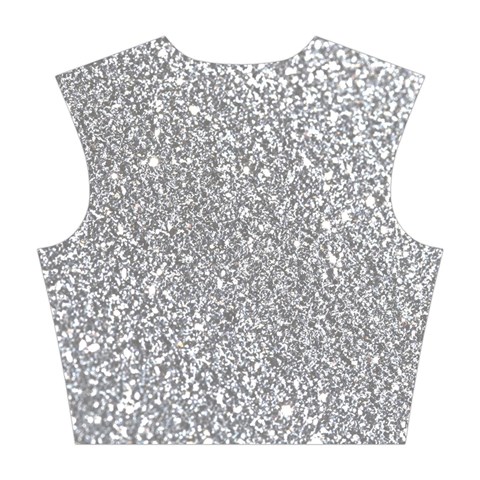 Silver Glitter Texture, Light Creative Background Cotton Crop Top from ArtsNow.com Back