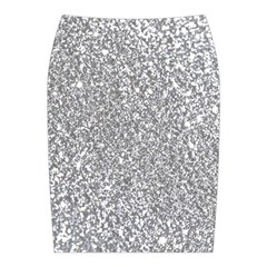 Silver Glitter Texture, Light Creative Background Midi Wrap Pencil Skirt from ArtsNow.com Back