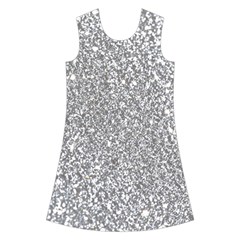 Silver Glitter Texture, Light Creative Background Kids  Short Sleeve Velvet Dress from ArtsNow.com Front